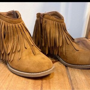 Suede Fringed Tan Boots